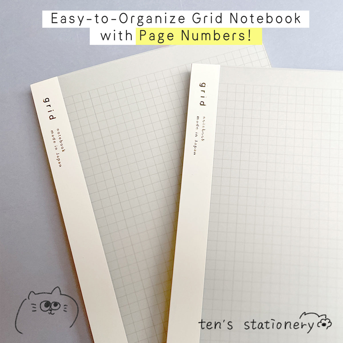 isshoni. numbered notebook grid Clear (B5/A5/B6) / Daigo