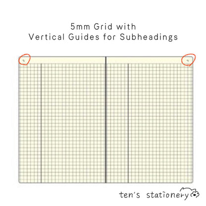 isshoni. numbered notebook grid Blue (B5/A5/B6) / Daigo